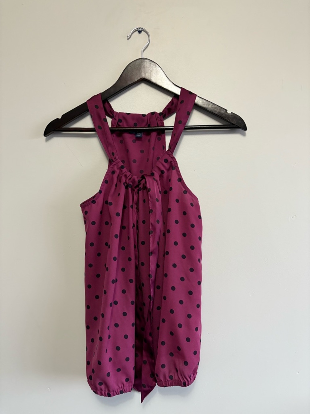 American Eagle Polka Dot Halter Neck Blouse Magenta